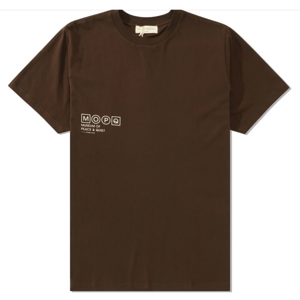Museum Of Peace And Quiet Mopq Simple Living Brown T-Shirt Nwt Size Xs